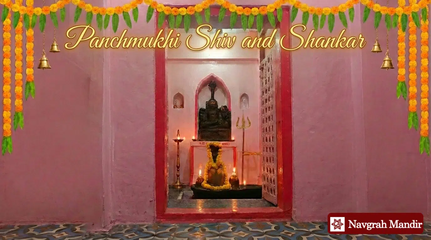 Panchmukhi Shiv and Panchmukhi Shankar at Shri Navgrah Mandir Khargone