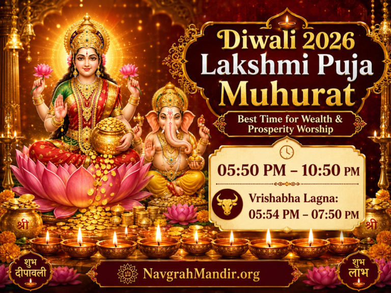Diwali 2026 Lakshmi Puja Muhurat & Fixed Lagna Timings