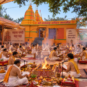 Sahasra Chandi Yagya performed at Shree Navgrah Mandir, Khargone