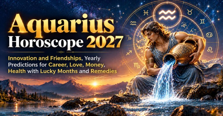 Aquarius Horoscope 2027: Innovation and Friendships, Yearly Predictions for Career, Love, Money, Health with Lucky Months and Remedies